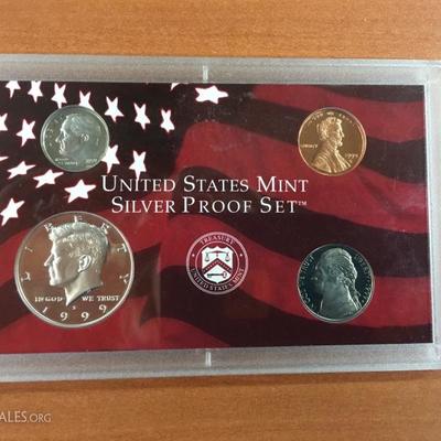 1999 S US Mint Silver proof set