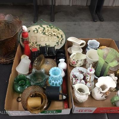 Box lot with Avon bottle