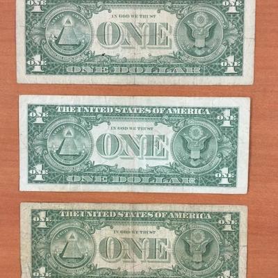 3-1957 $1 Blue seal silver certificates