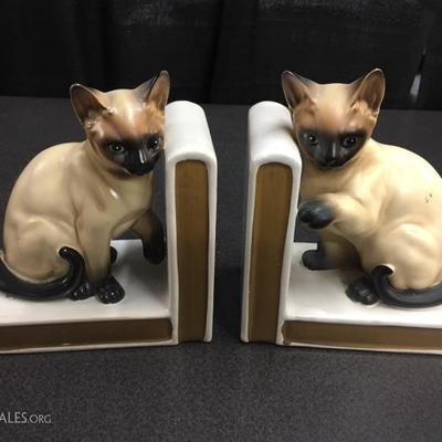 Lefton vintage Siamese cat bookends