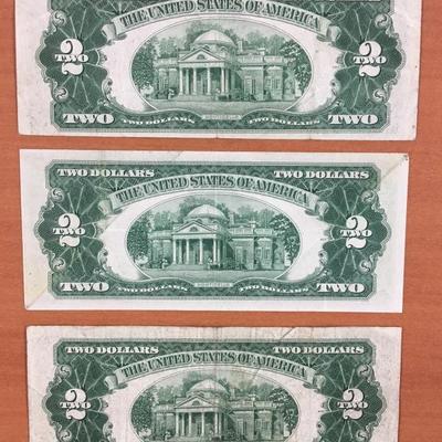 1953 1953A 1953B $2 Red Seal $2 bills