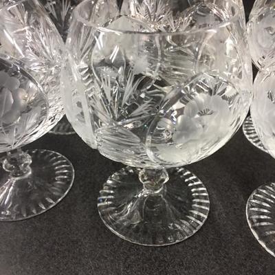 10 crystal brandy glasses