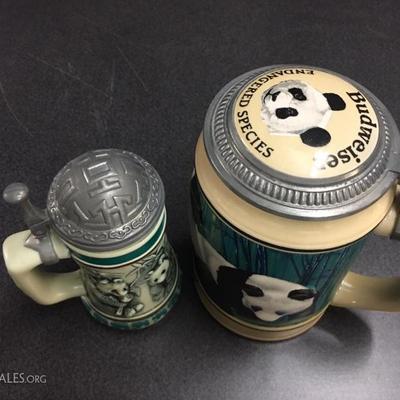 Budweiser & Avon panda steins