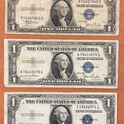 1953C 1953D 1953E $1 Silver Certificates