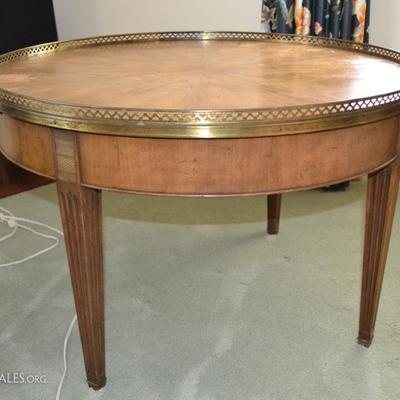 Baker Furniture table with brass gallery