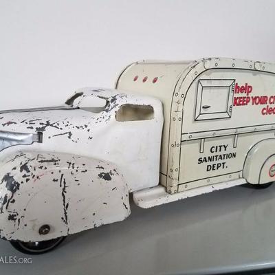 Vintage Tin Toy Garbage Truck