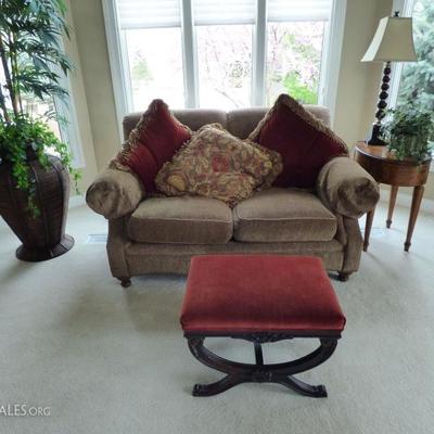 Available for pre-sale!  $325 for small bench, $400 for love seat with throw pillows