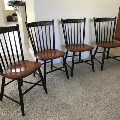 set of four Hitchcock-ville chairs 