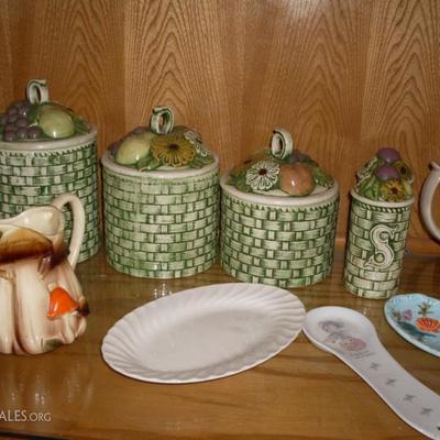 CANISTER SET AND DISHES