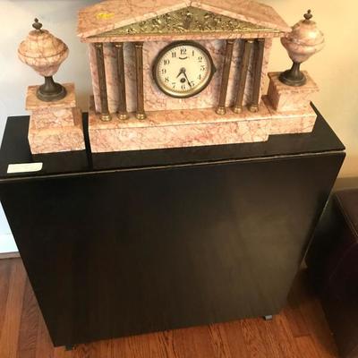 French Marble Clock with Garnitures