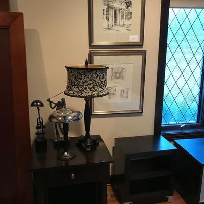 Several Black and/or Chrome End Tables