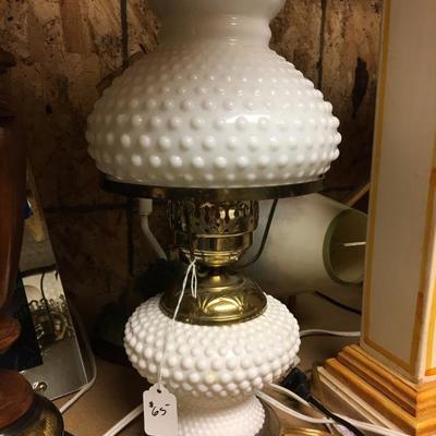 White hobnail oil lantern $65

