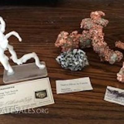Copper, Native Silver & Aragonite Mineral Lot