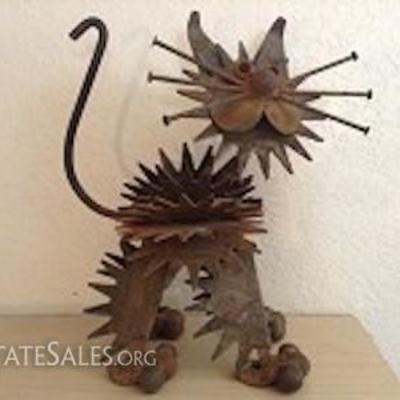Steel Cat Sculpture