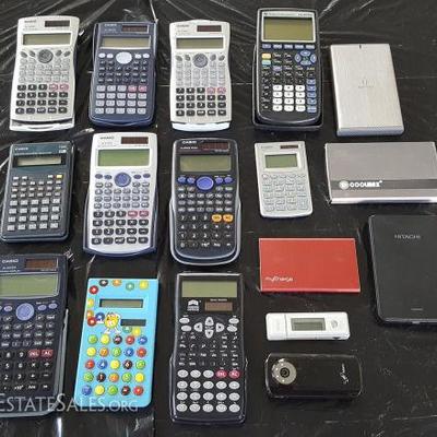 DCK039 Large Calculator, Powerbank, Hard Drive Lot - TI, Casio & More #2
