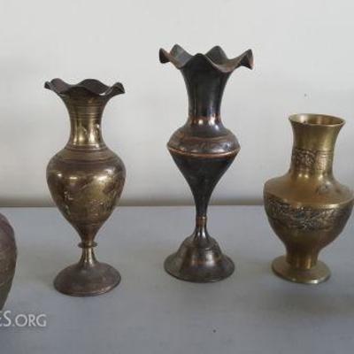 DCK004 Etched Brass Vases Made in India
