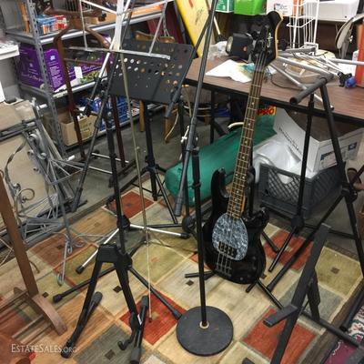 Mic stands, music stands, guitar stands