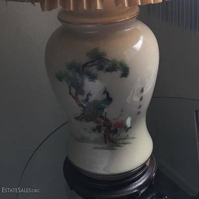 Asian Painted Lamp Base