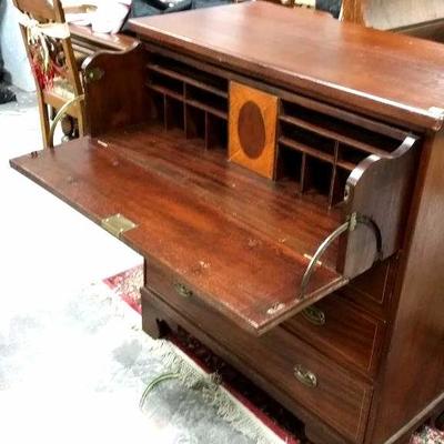 Antique secretary with fall front
