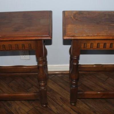 pair of antique side tables
