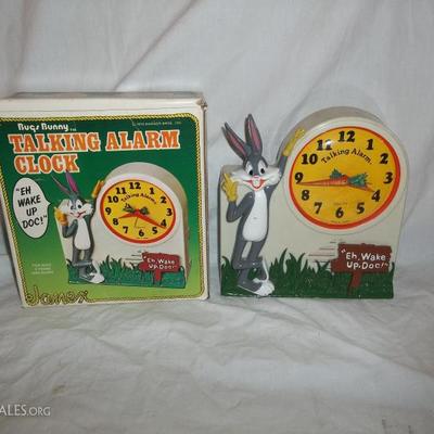 Vintage Bugs Bunny Alarm Clock - Talking - Works