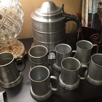 Pewter Beer Stein and Mugs 