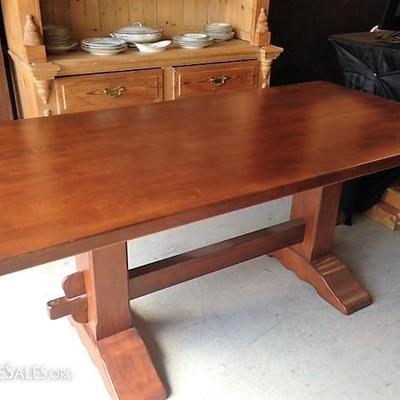 Solid Wood Trestle Table