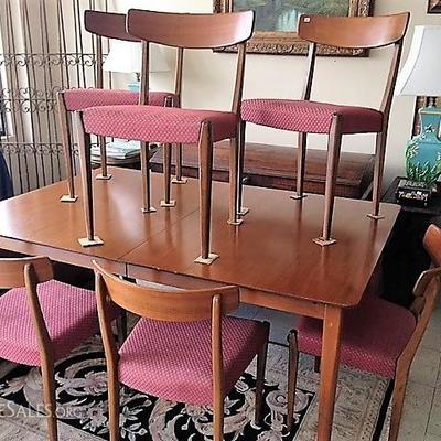 Made in Sweden Mid Century Table and 6 Chairs
