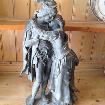 Old Cast Iron Romeo and Juliette Sculpture