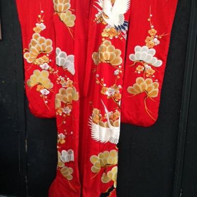 Vintage Chinese Embroidered Silk Wedding Robe