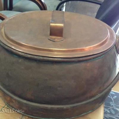 Large Hand Hammered Copper Pot