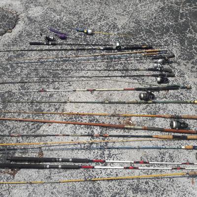 Fishing poles with reels