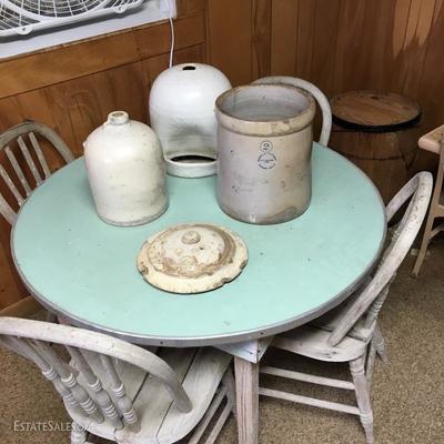 Vintage Pottery. Child's table & chairs