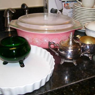 Lots of kitchenware - check out the pink pyrex