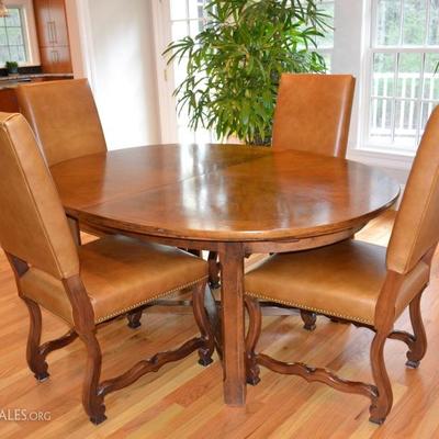 Table and 4 leatherette chairs