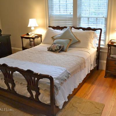 Antique full bed and Drexel nightstands