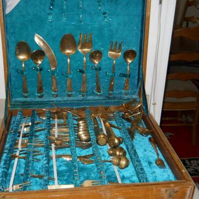 1960s solid brass over 200 pc 3 drawer  solid wood from a jewelry in London company