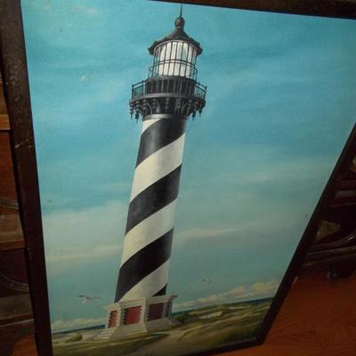 Lighthouse oil painting $48
