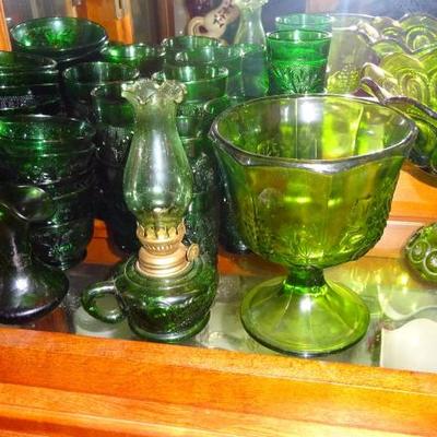 vintage green glass