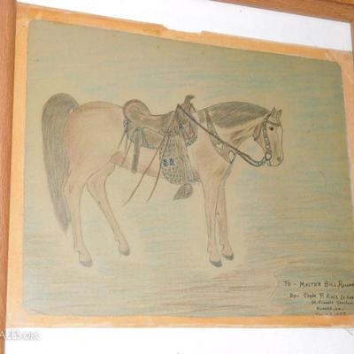 1957 Hand Drawn & Colored - Signed