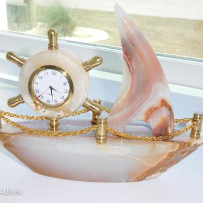 Marble Ship Clock