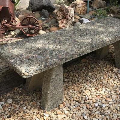 Pair of Stone aggregate benches