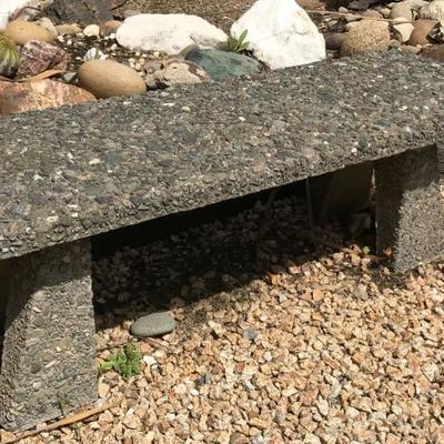 Pair of Stone aggregate benches