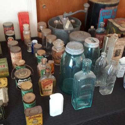Antique and vintage advertising and Apothecary bottles