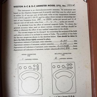 Weston AC/DC Ammeter Manual