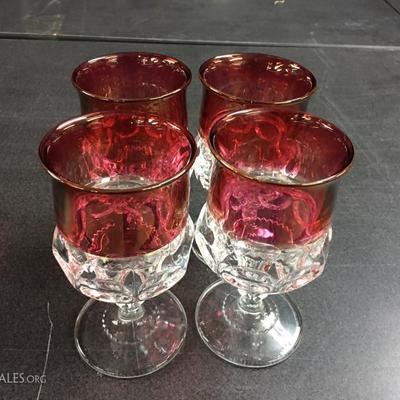 King's Crown ruby water goblets