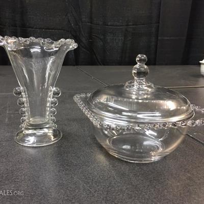 Candlewick dish and vase