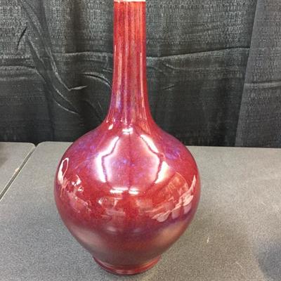 Chinese copper red flambe vase