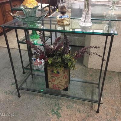 glass console table - blue tag 
