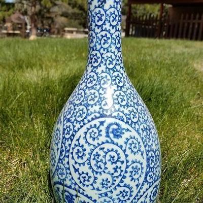Scandinavian Blue White Vase